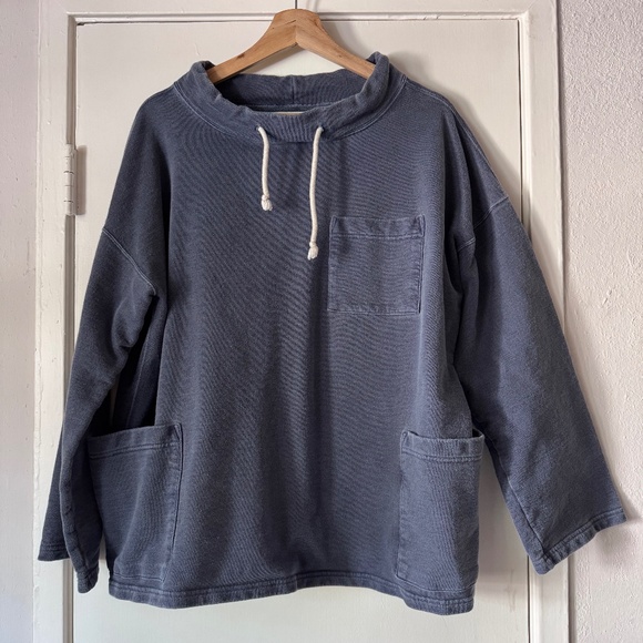 Smock Neck Sweatshirt O/S Made in Japan - Picture 1 of 2